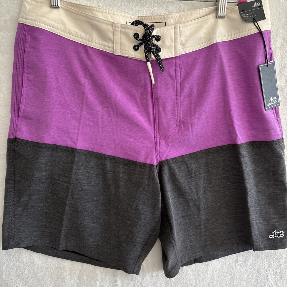 Lost Enterprises Layback Board Shorts Mens 34 x 8" inseam Swim Trunks NEW